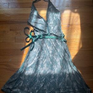 Alexia Admor Teal Lace Dress with Satin Trim